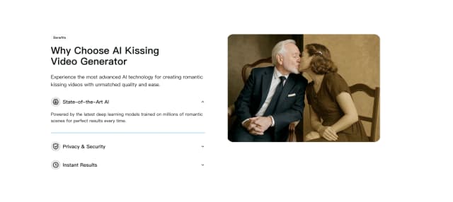 AI kissing video generator screenshot 2