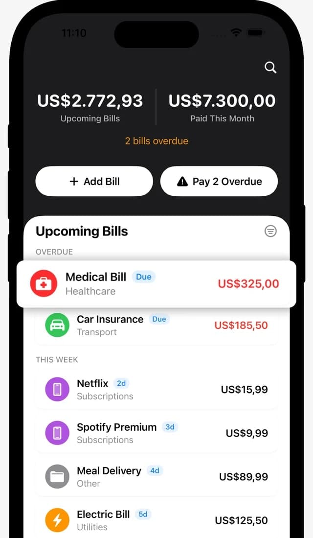 BillWise screenshot 1
