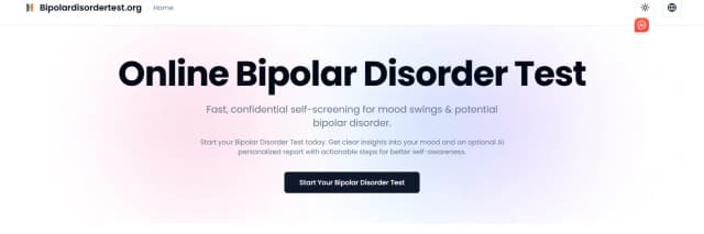 BipolarDisorderTest.org screenshot 1