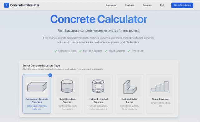 Concrete Calculator screenshot 1