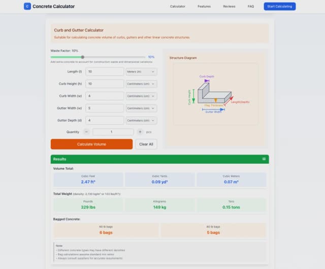 Concrete Calculator screenshot 5