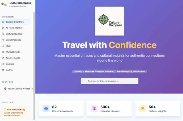 CultureCompass screenshot 2