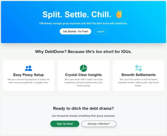 DebtDone screenshot 1