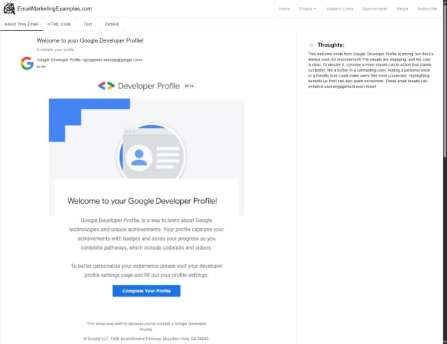 EmailMarketingExamples.com screenshot 2