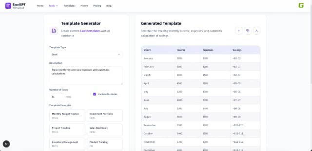ExcelGPT screenshot 2