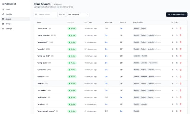 ForumScout screenshot 2