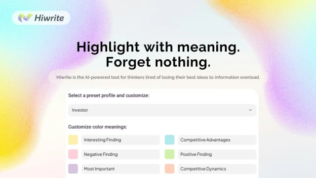 Hiwrite: AI Highlighter screenshot 1