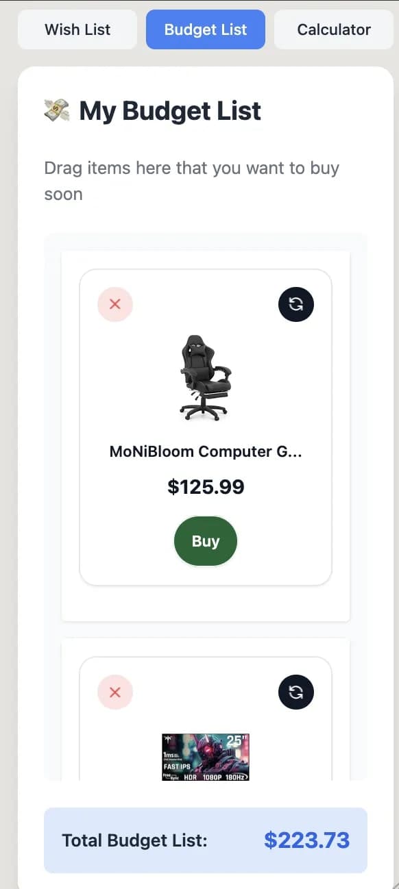 My Budget List screenshot 2