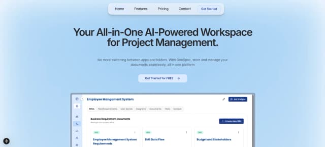 OneSpec screenshot 1