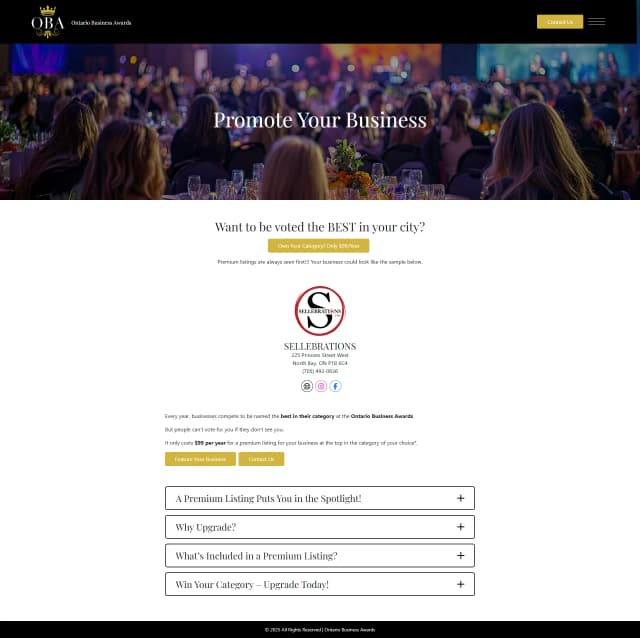 Ontario Business Awards screenshot 2