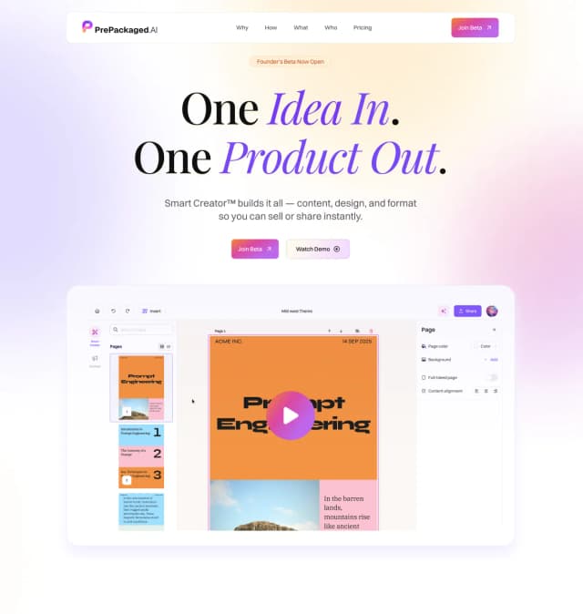 PrePackaged.AI screenshot 2