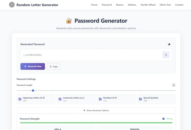 Random letter generator screenshot 2