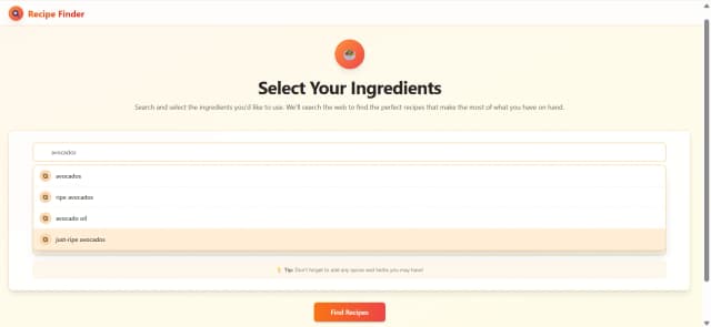 Recipe Finder Demo screenshot 1