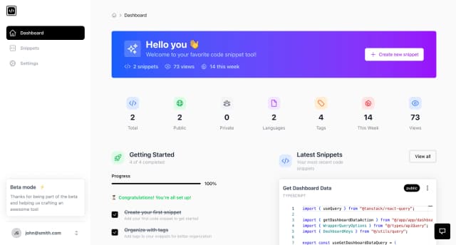 Snippetbox screenshot 2