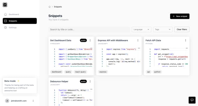 Snippetbox screenshot 3