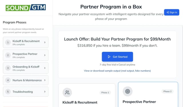 SoundGTM Partner Program in a Box screenshot 2