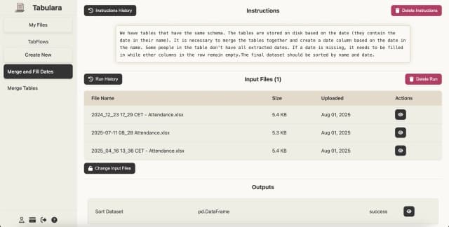 Tabulara screenshot 1