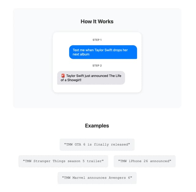 TextMeWhenItHappens screenshot 2