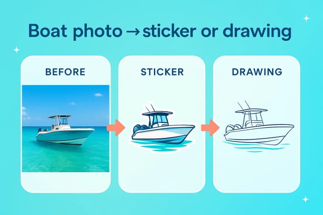 Turn your boat into a drawing or sticker screenshot 2