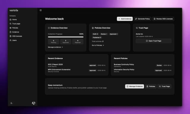 Vertris screenshot 1