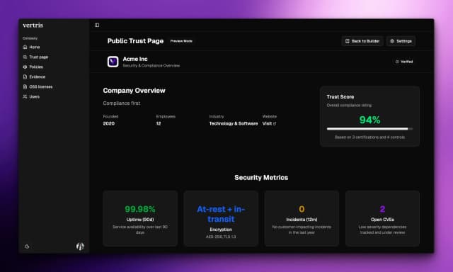 Vertris screenshot 2