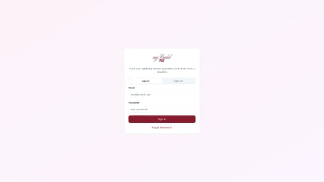 myBridalPay screenshot 1